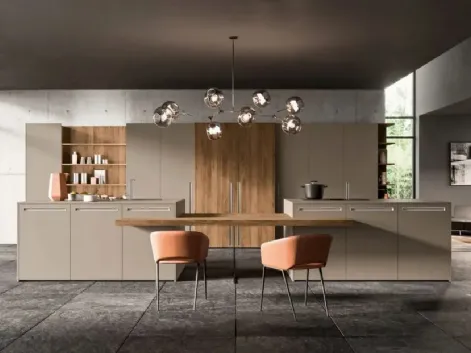 Cucina Moderna con isola Time 01 2023 in melaminico di Gentili Cucine