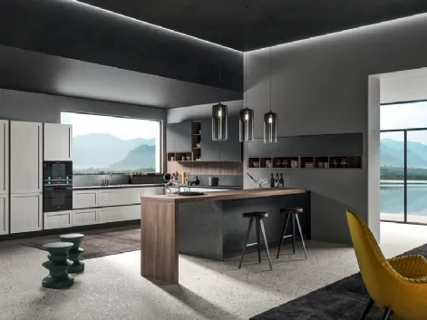 Cucina Moderna con penisola Time 12 in melaminico di Gentili Cucine