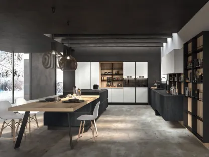 Cucina Moderna con isola Time 02 in melaminico di Gentili Cucine